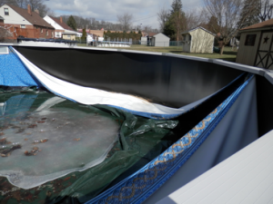 above ground pool leaking in winter